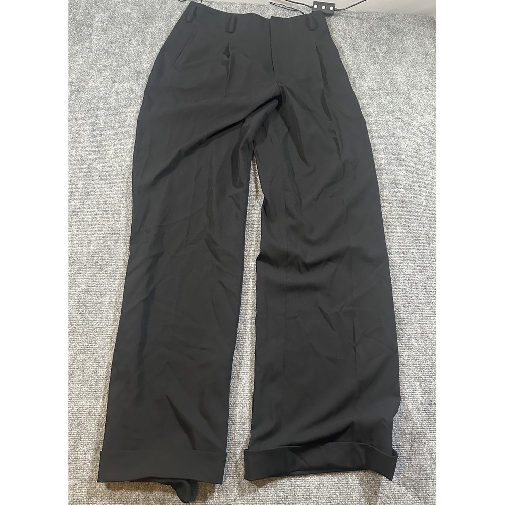 Ralph Lauren Purple Label Womens 6 Acklie Gabardine Wool Pants Black Sz 6 33"